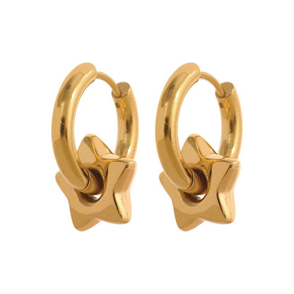 Boucles d’oreilles pendantes étoiles en acier inoxydable