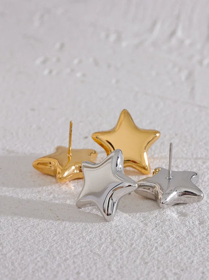 Boucles d’oreilles Grande étoile en acier inoxydable