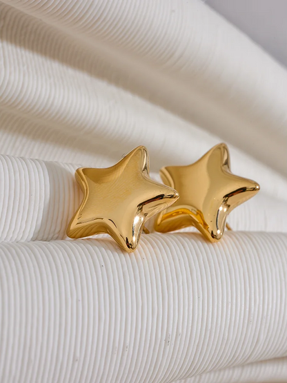 Boucles d’oreilles oversize étoile en acier inoxydable