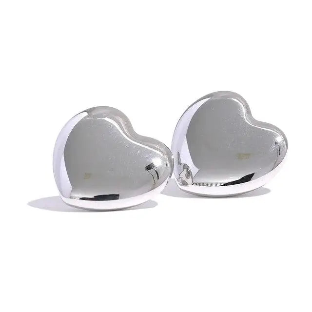 Boucles d’oreilles Cœur imposant en acier inoxydable