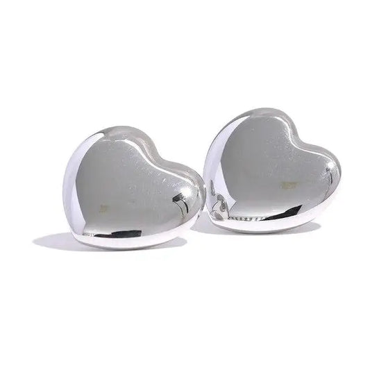 Boucles d’oreilles Cœur imposant en acier inoxydable
