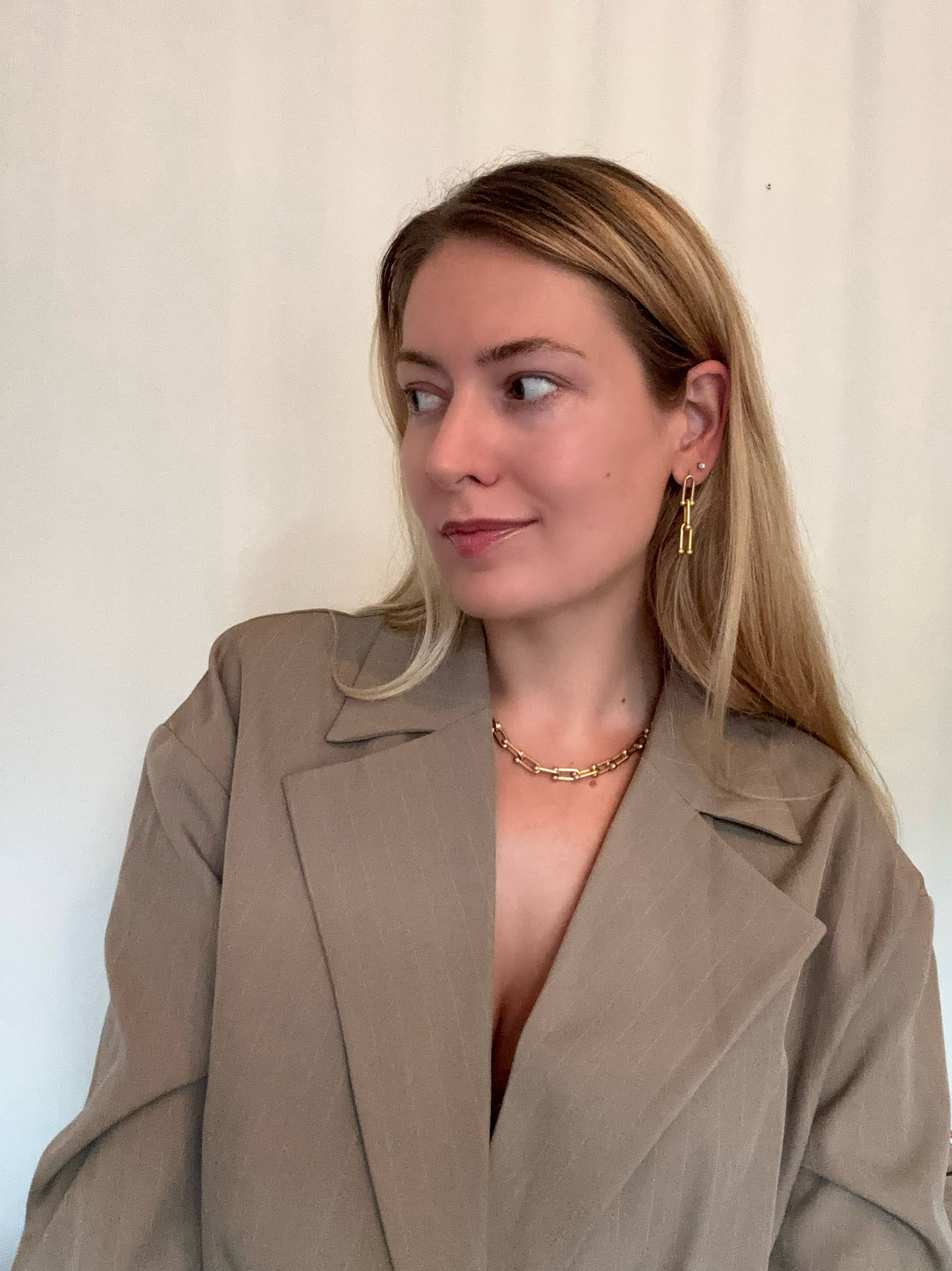 Boucles d’oreilles Сhaîne en acier inoxydable doré