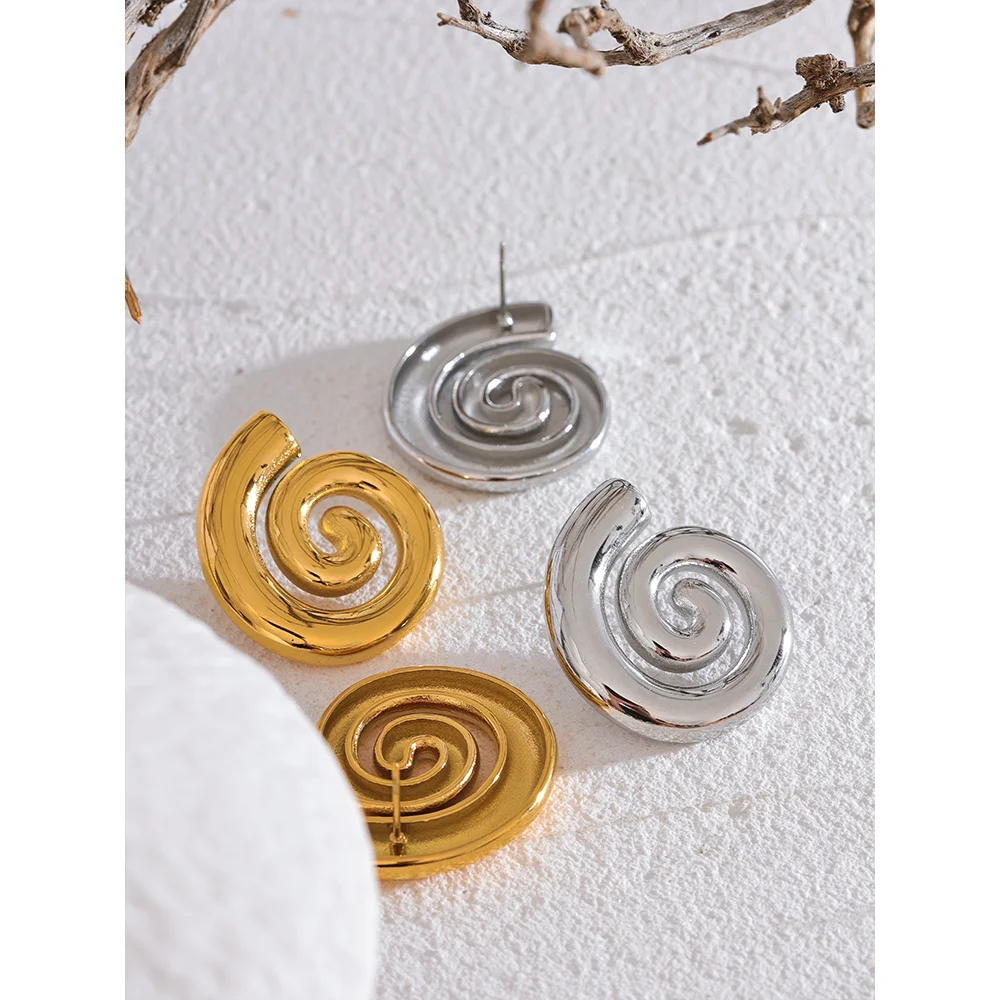 Boucles d’oreilles granges puces Escargot ores en acier inoxydable