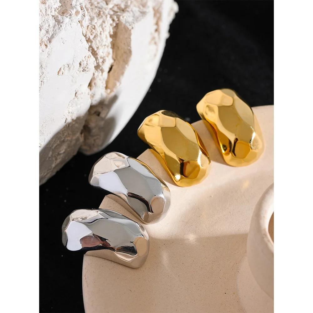 Boucles d’oreilles pendantes facettées ores en acier inoxydable