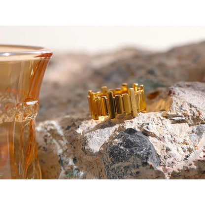 Bague Synergie en acier inoxydable doré