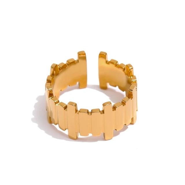 Bague Synergie en acier inoxydable doré