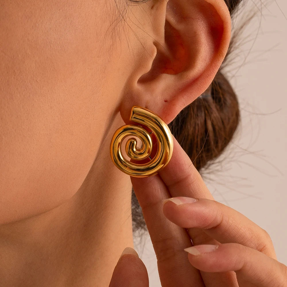 Boucles d’oreilles granges puces Escargot ores en acier inoxydable