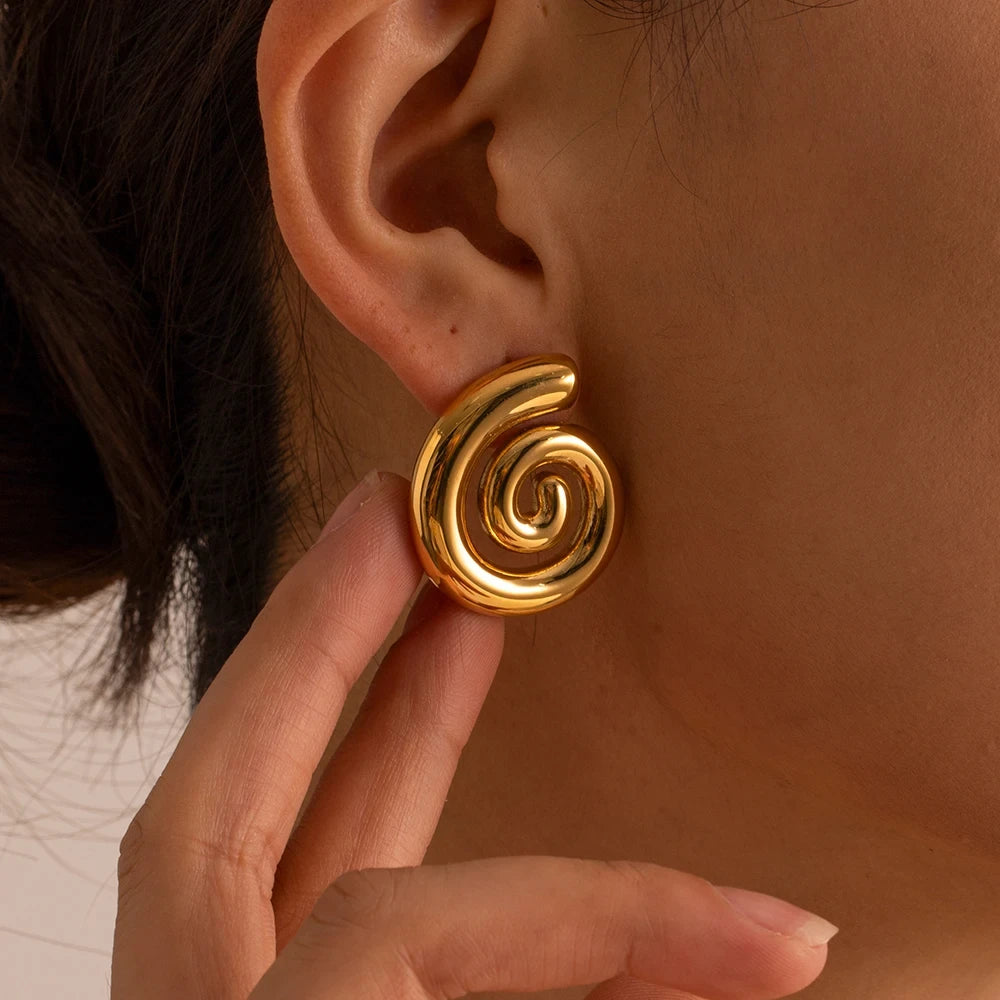 Boucles d’oreilles granges puces Escargot ores en acier inoxydable