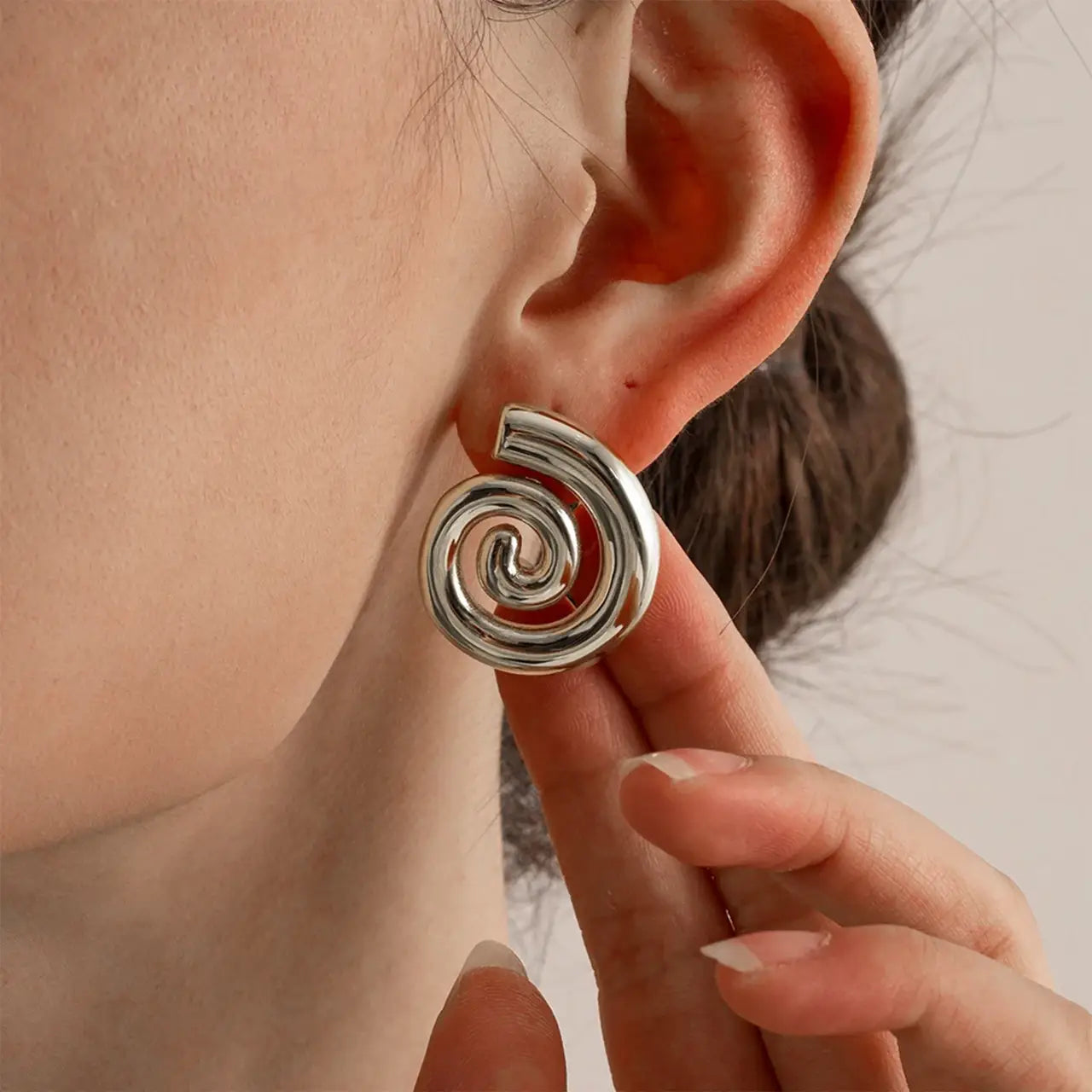 Boucles d’oreilles granges puces Escargot ores en acier inoxydable