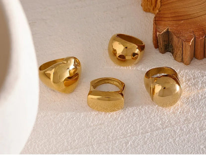 Bague Cœur imposant en acier inoxydable