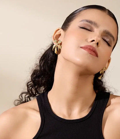 Boucles Fleur Éclatante en acier inoxydable