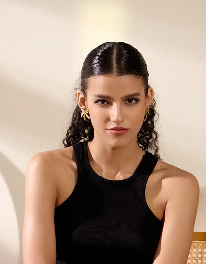 Boucles Fleur Éclatante en acier inoxydable