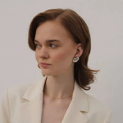 Boucles d’oreilles Cœur imposant en acier inoxydable