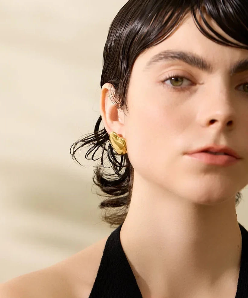 Boucles d’oreilles Cœur oversize en acier inoxydable