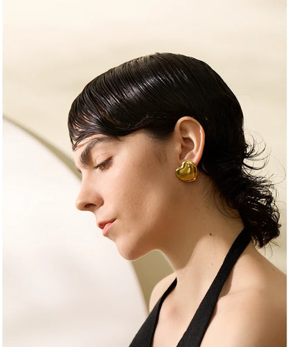 Boucles d’oreilles Cœur oversize en acier inoxydable