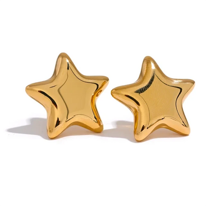 Boucles d’oreilles Grande étoile en acier inoxydable