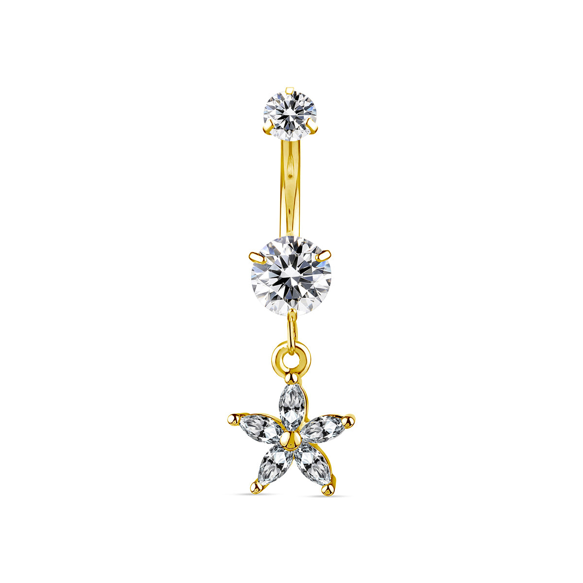 Piercing Nombril Pendentif Marquise en acier chirurgical