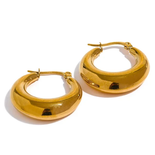 Boucles d’oreilles créoles Magda dorées en acier inoxydable