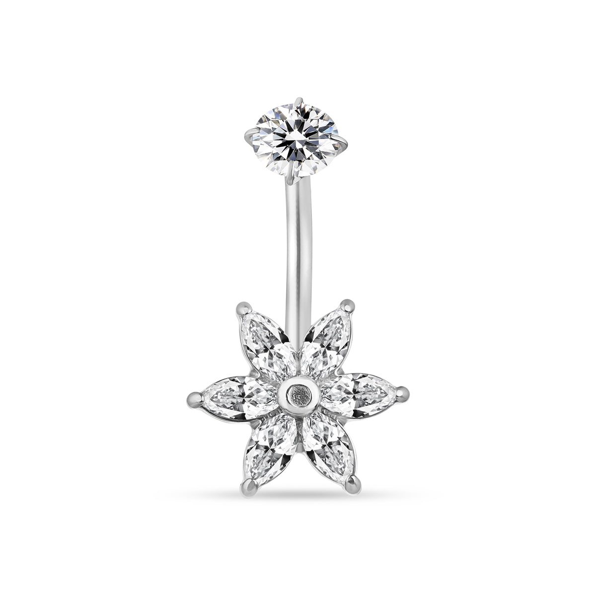 Piercing nombril Rosalie en acier chirurgical