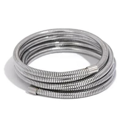 Bracelet manchette Spirale en acier inoxydable doré