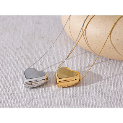 Collier Massive Heart en acier inoxydable doré