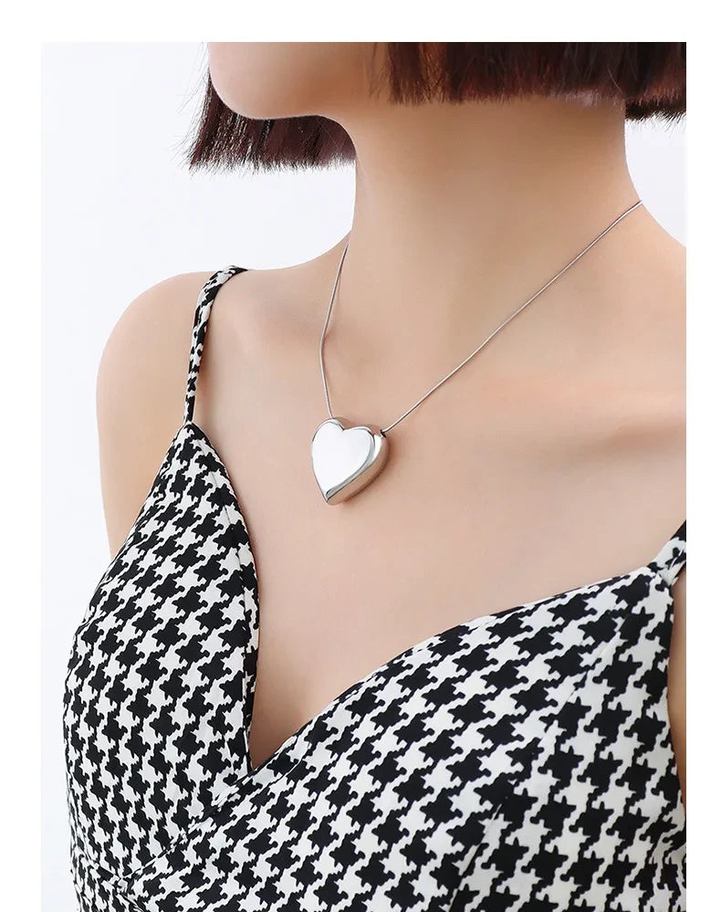 Collier Massive Heart en acier inoxydable doré