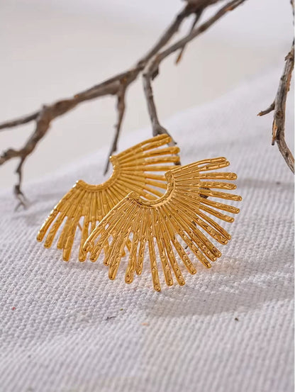 Boucles d’oreilles pendantes rayons en acier inoxydable