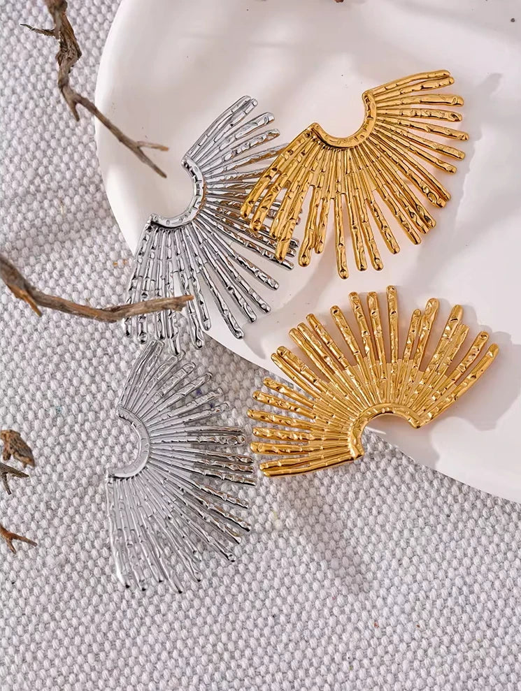 Boucles d’oreilles pendantes Rayons en acier inoxydable