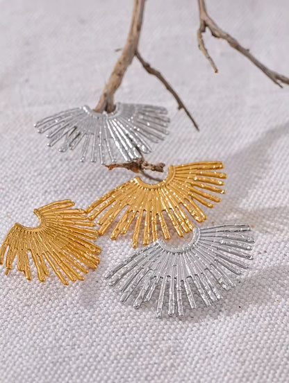 Boucles d’oreilles pendantes rayons en acier inoxydable