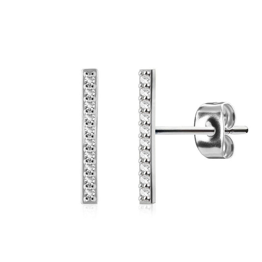 Boucles d’oreilles puces élégantes en acier inoxydable