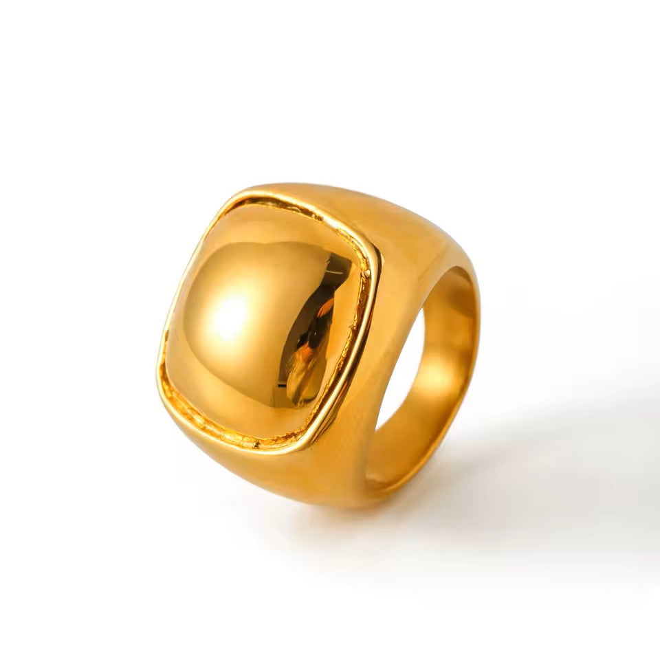 Bague Miroir oversized en acier inoxydable