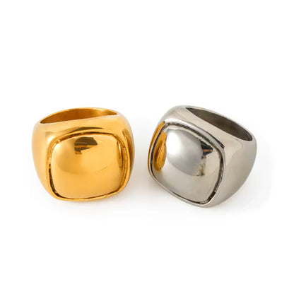 Bague Miroir oversized en acier inoxydable