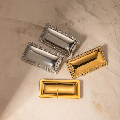 Boucles d’oreilles dorées effet magnétique en acier inoxydable