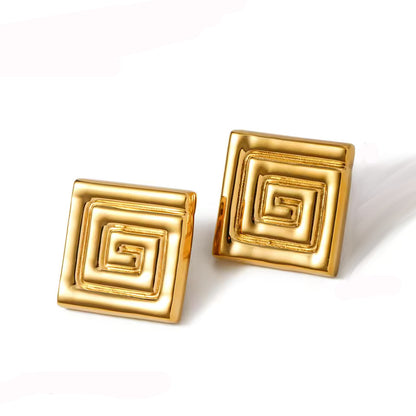 Boucles d’oreilles ornées Olympia en acier inoxydable