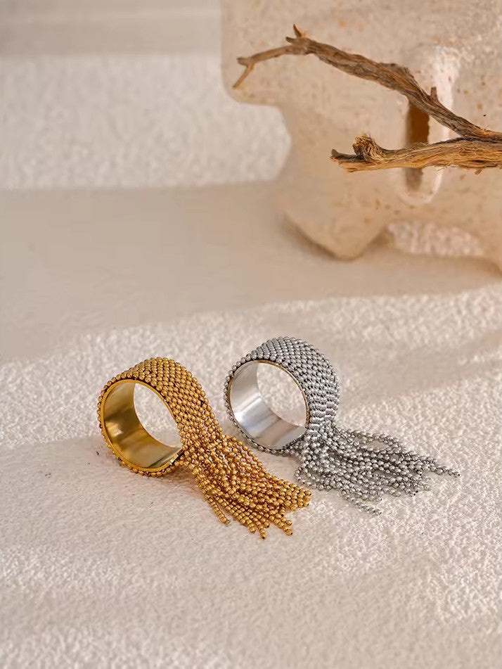 Bague Chains avec pendentifs dorés
