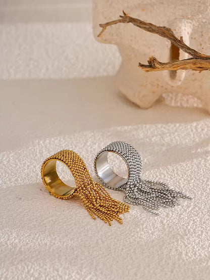 Bague Chains avec pendentifs dorés