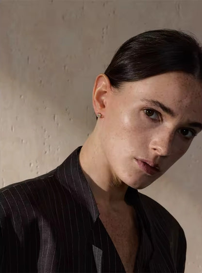 Boucles d’oreilles puces rosée du matin en acier inoxydable