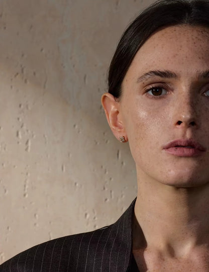 Boucles d’oreilles puces rosée du matin en acier inoxydable