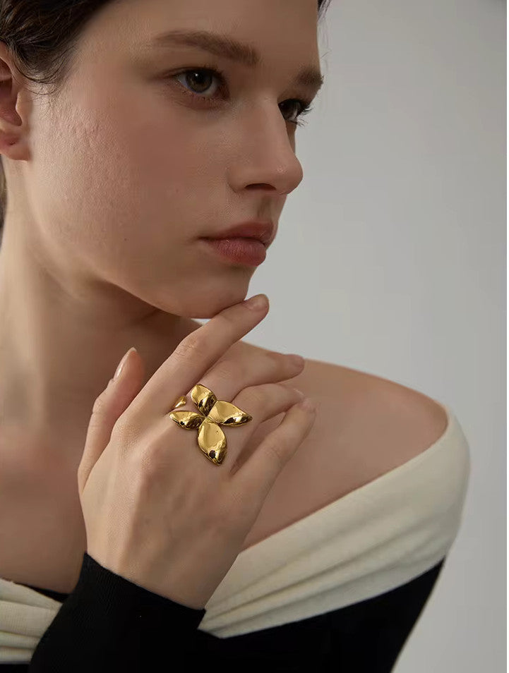 Bague Papillon dorée