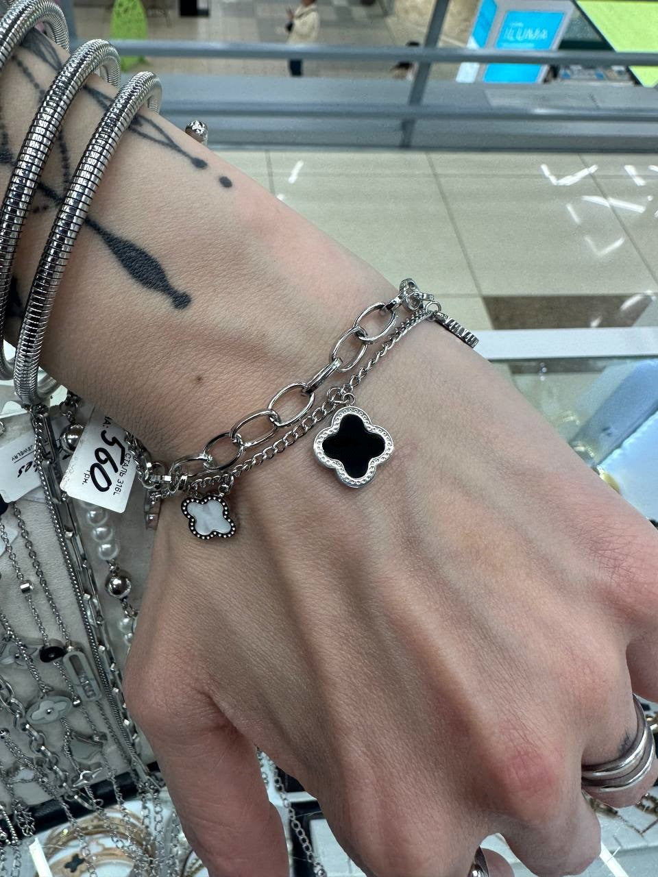 Bracelet double Trèfle pour femme