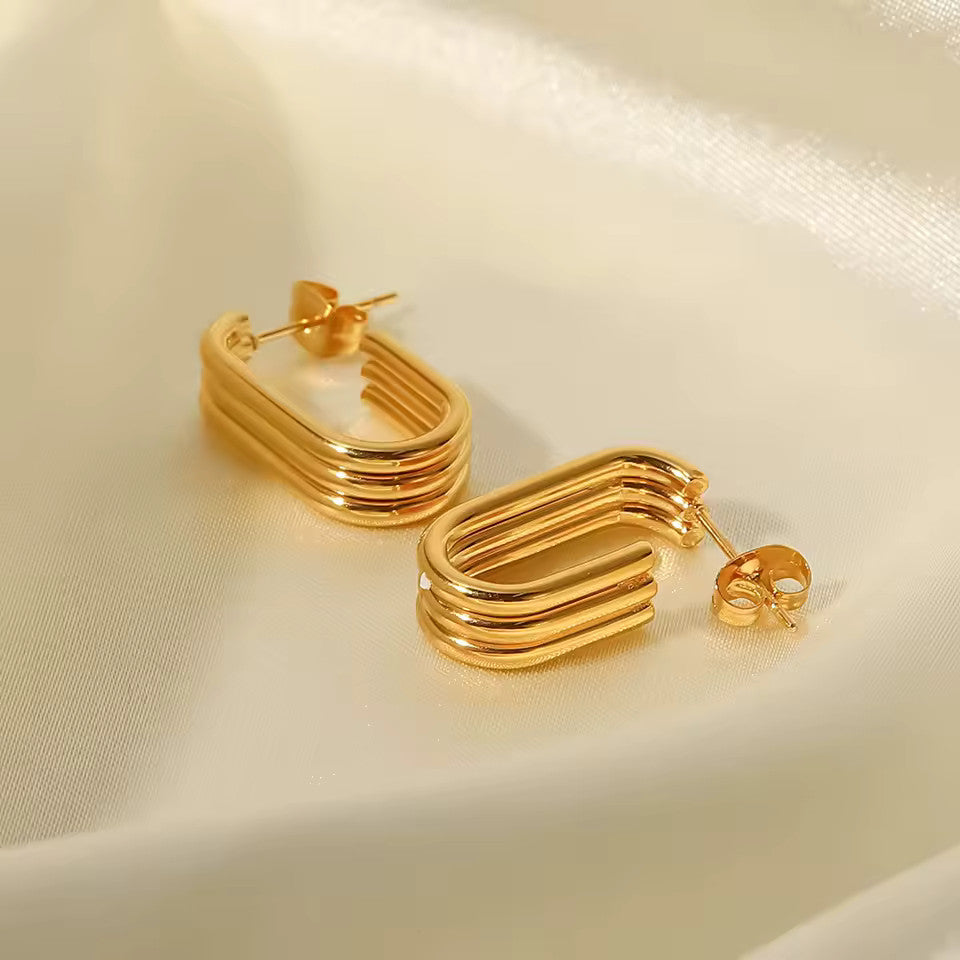 Boucles d’oreilles Lignes fines en acier inoxydable