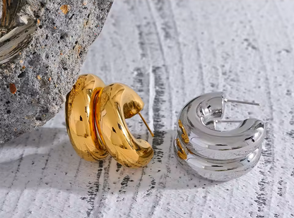 Boucles d’oreilles volumineuses Laila en acier inoxydable