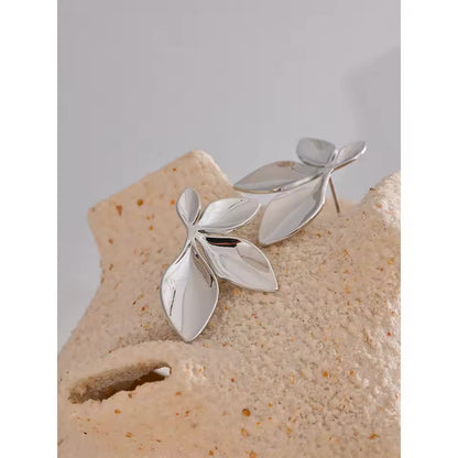 Boucles d’oreilles fleur Elsa dorées en acier inoxydable