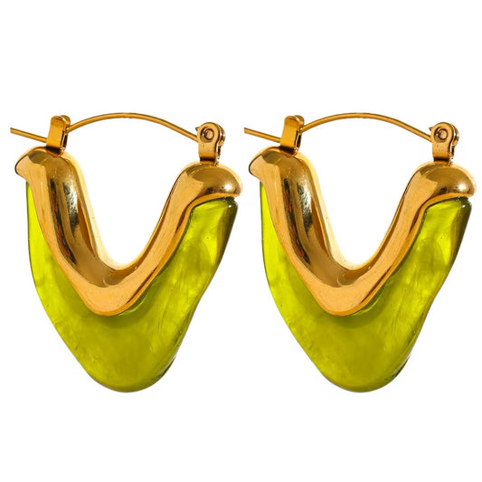 Boucles d’oreilles Gaia en acier inoxydable doré