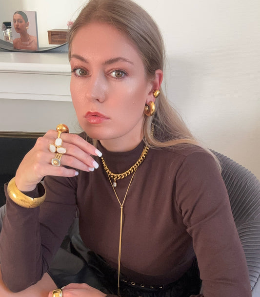Collier Ligne en acier inoxydable doré