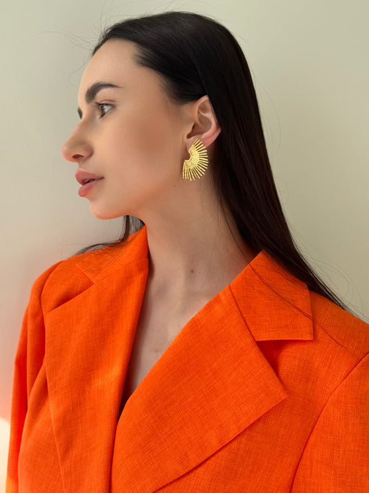 Boucles d’oreilles pendantes Rayons en acier inoxydable