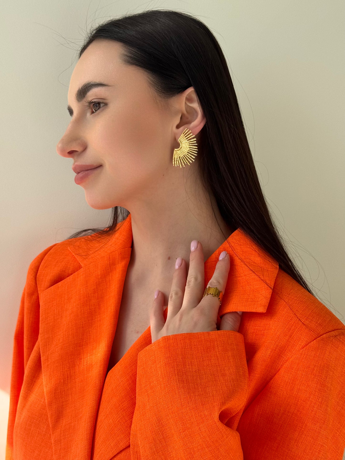 Boucles d’oreilles pendantes Rayons en acier inoxydable