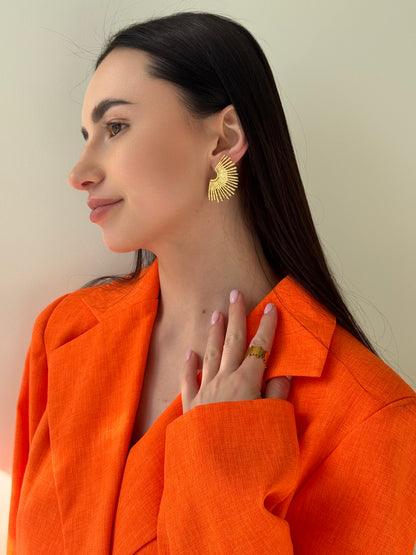 Boucles d’oreilles pendantes Rayons en acier inoxydable