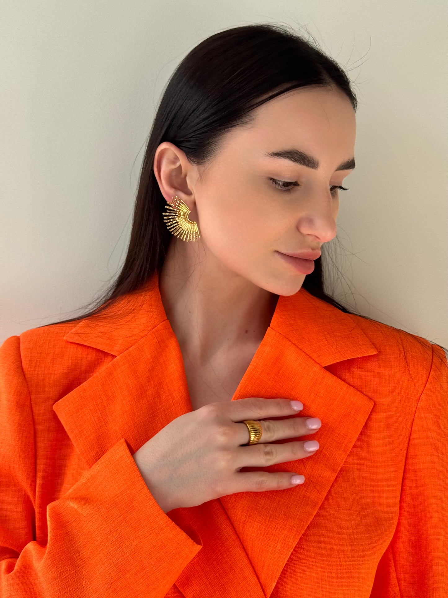Boucles d’oreilles pendantes Rayons en acier inoxydable