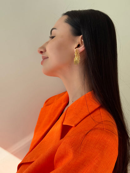 Boucles d’oreilles pendantes Rayons en acier inoxydable